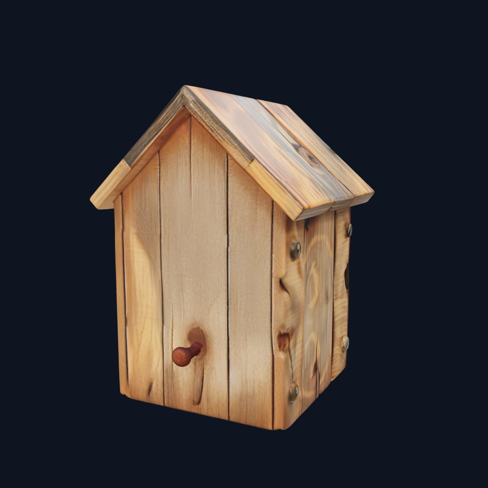 Rustic Wooden Birdhouse Model Pack